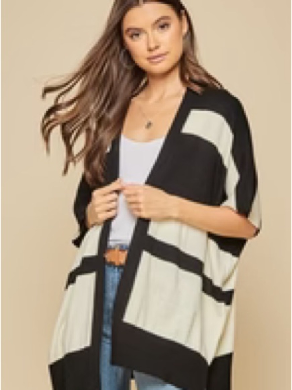 ANDREE BY UNIT Black Knit Cardigan Sz 2X-3X(TXA1017)